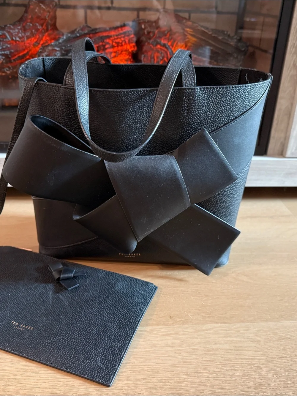 Ted Baker Leather Tote with Oversized Bow